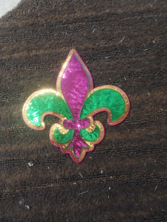 Mardi Gras - Fleur-de-lis Sequin Patch