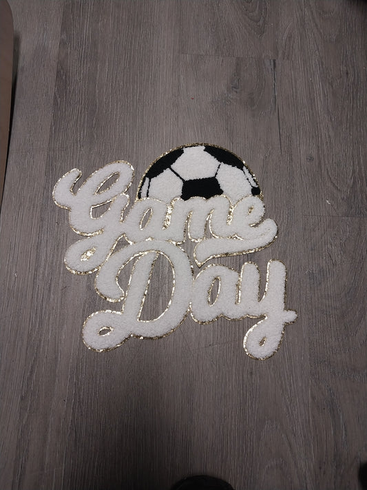 Game Day w/Soccer Ball  Chenille Patch