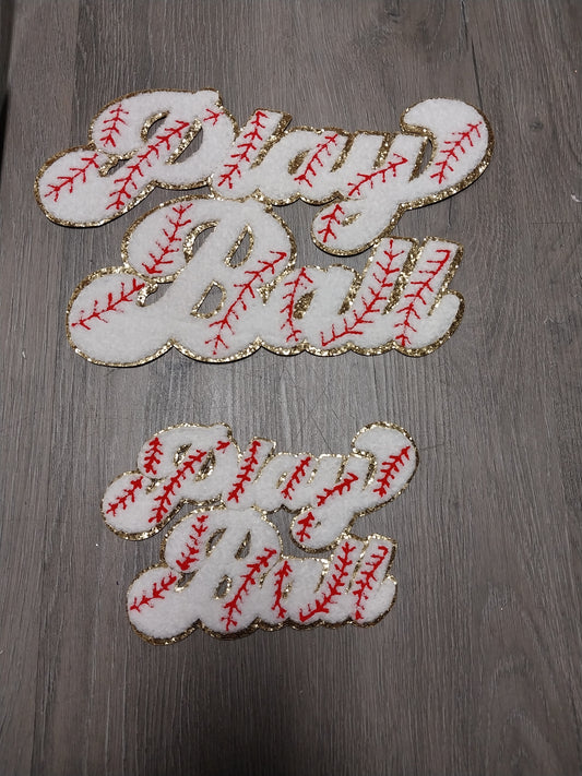 Play Ball Word Chenille Patch