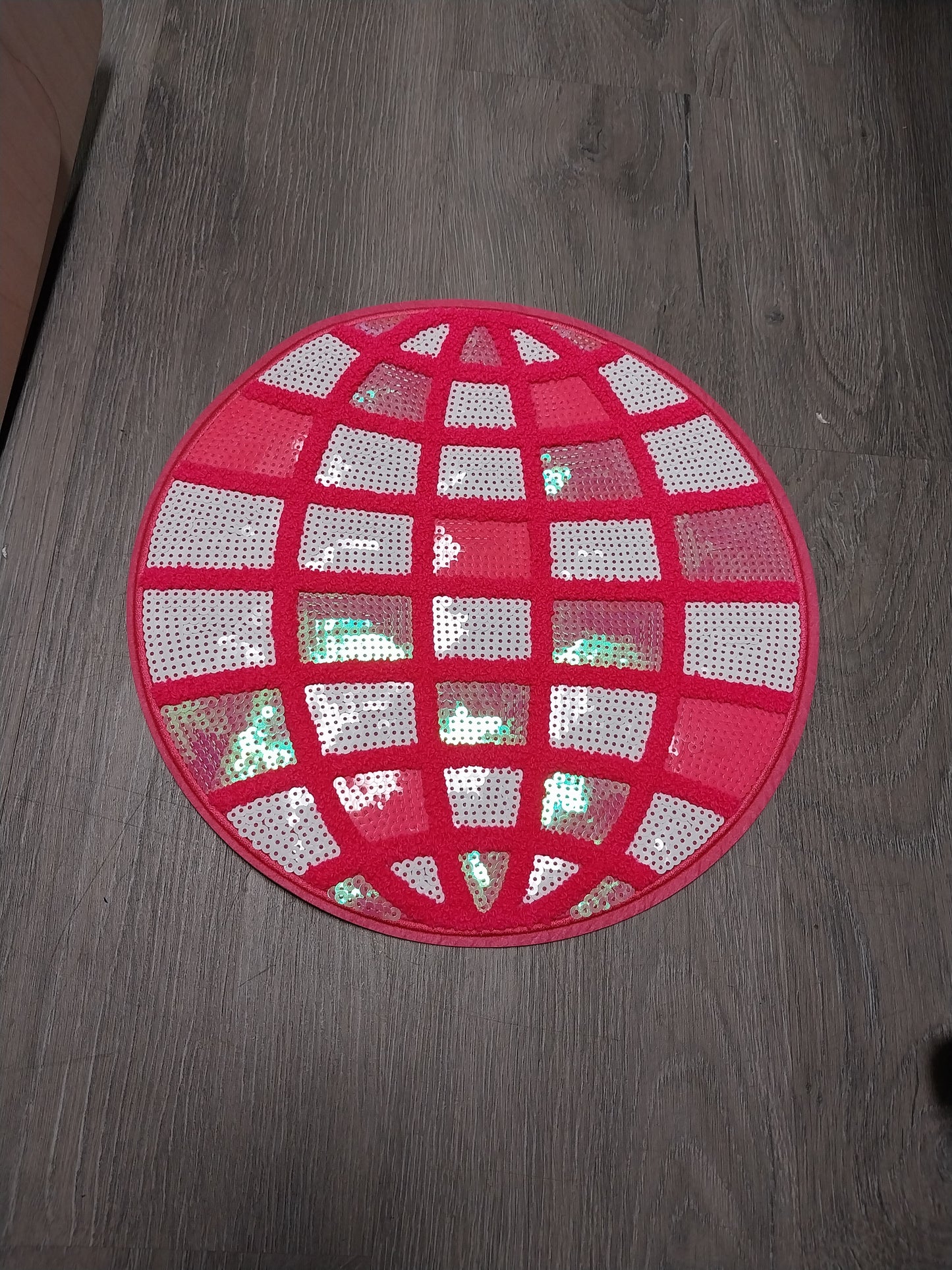 Disco Ball Sequin/ Chenille Patch