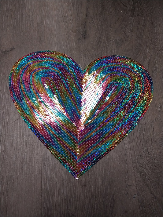 Muti-color Heart - Sequin Patch
