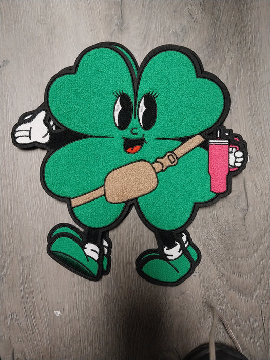 Walking Bougee Clover Chenille Patch