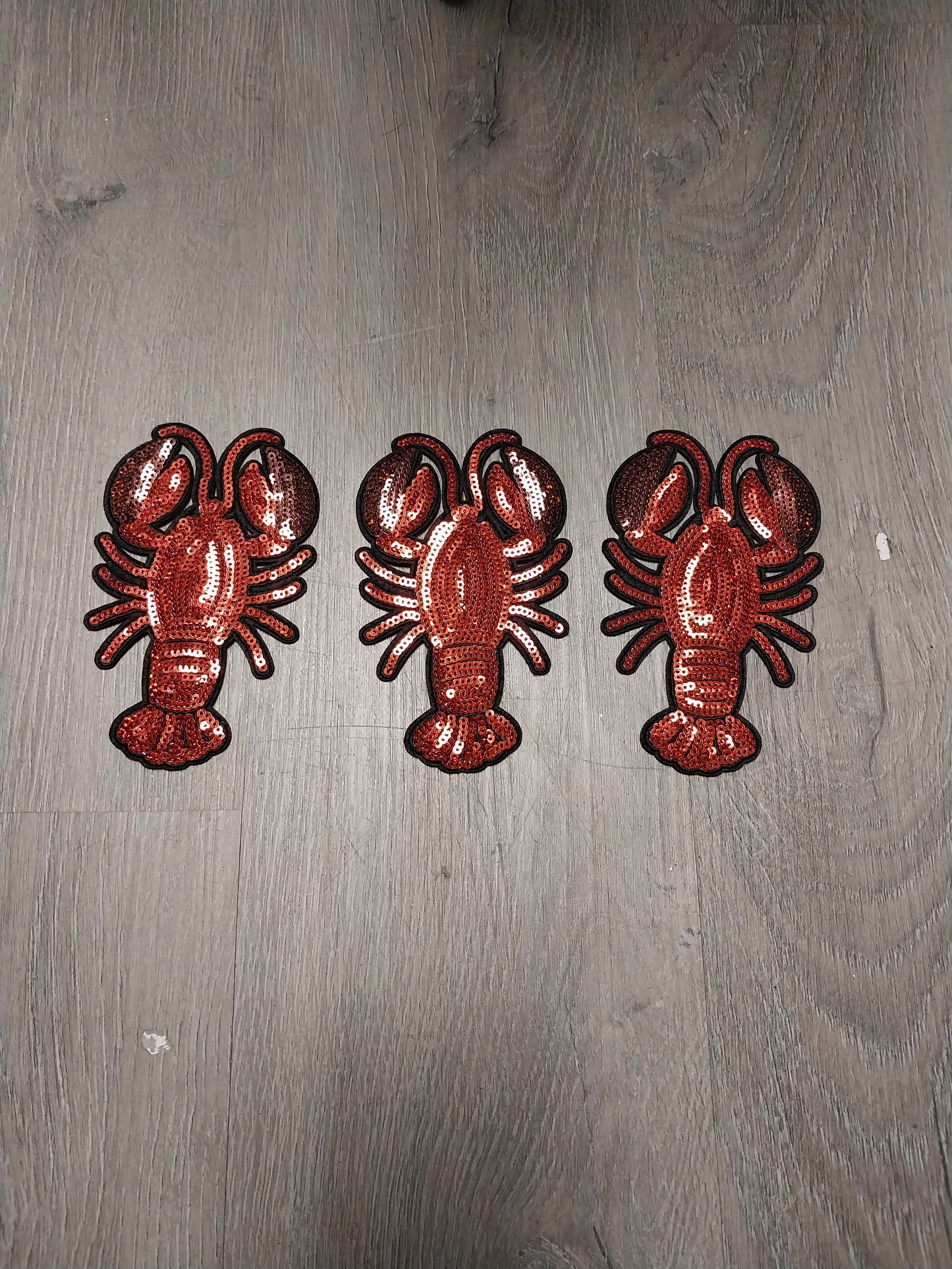 Crawfish set of 3 Sequin Patchs
