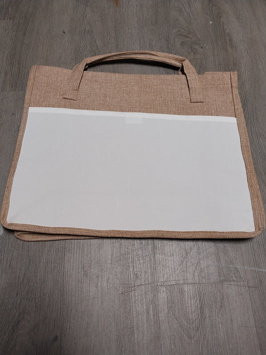 Sublimation Burlap Tote W/White Panel