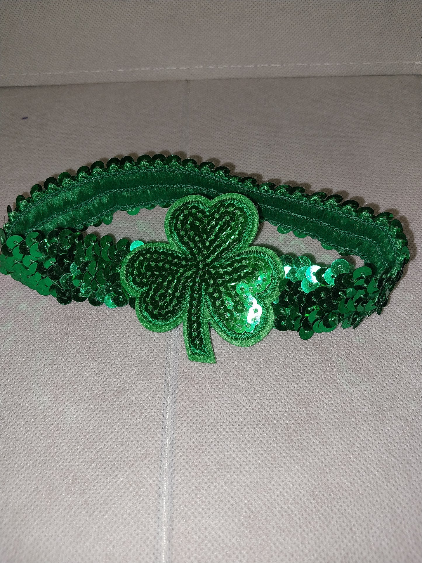 St. Patrick Headband Sequin Band w/Clover