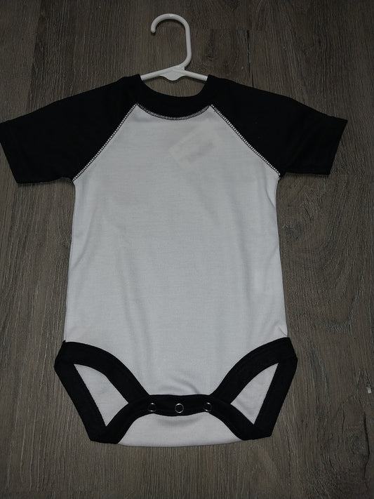 Laughing Giraffe Short Sleeve White w/Black Sleeve  Bodysuit - sublimation