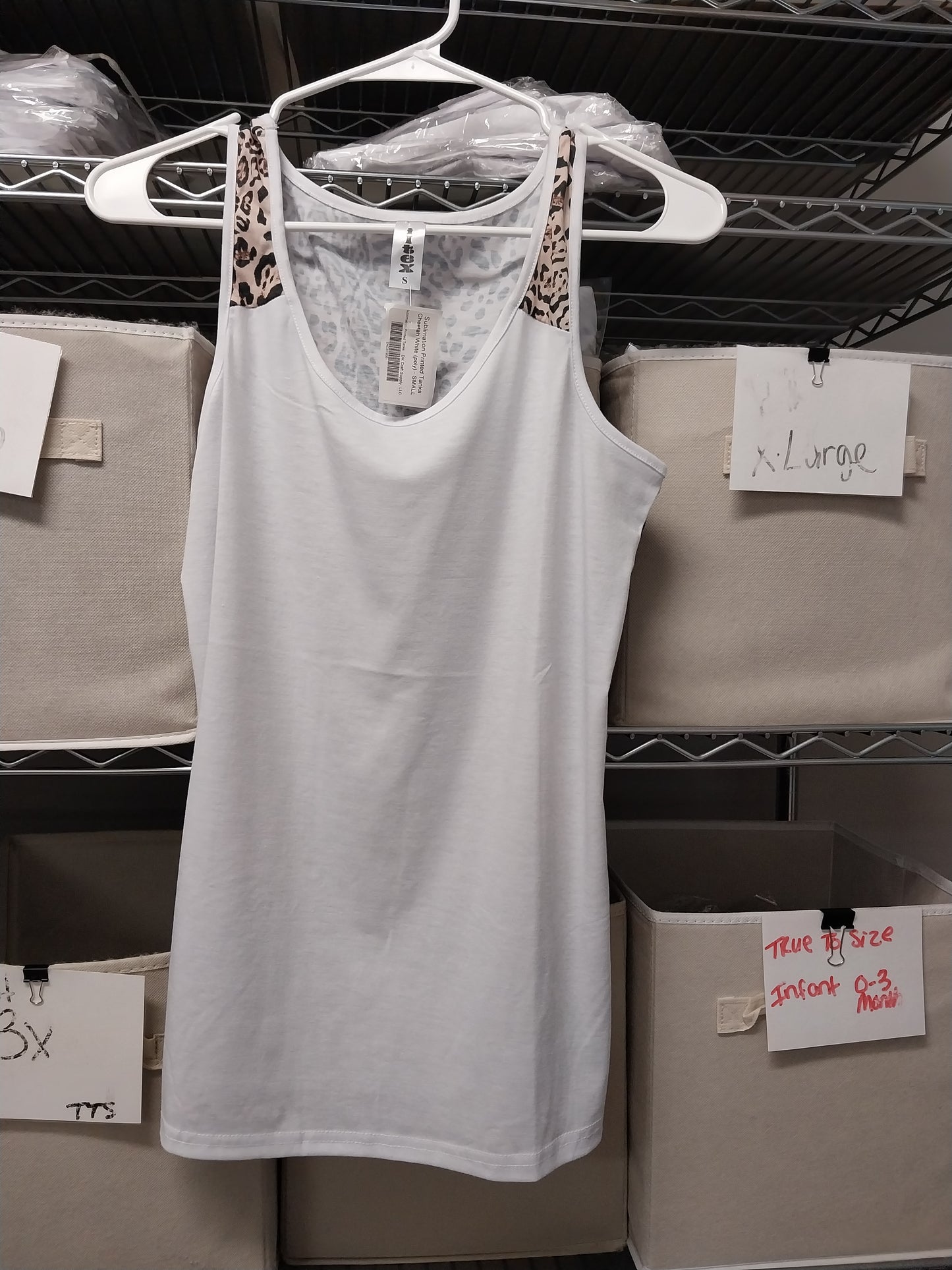Sublimation Printed Cheetah White Tank