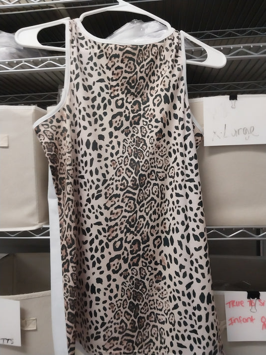 Sublimation Printed Cheetah White Tank