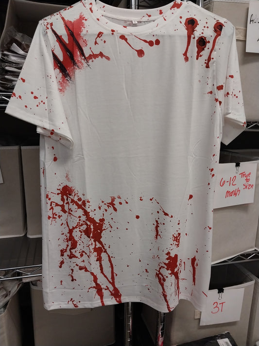 Sublimation Halloween White W/Red Splatter