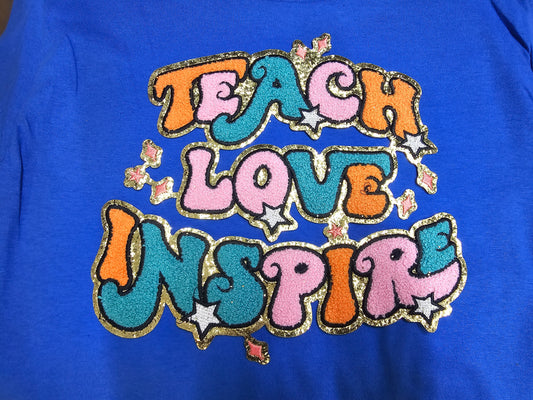 Teach Love Inspire w/Stars Chenille Patch