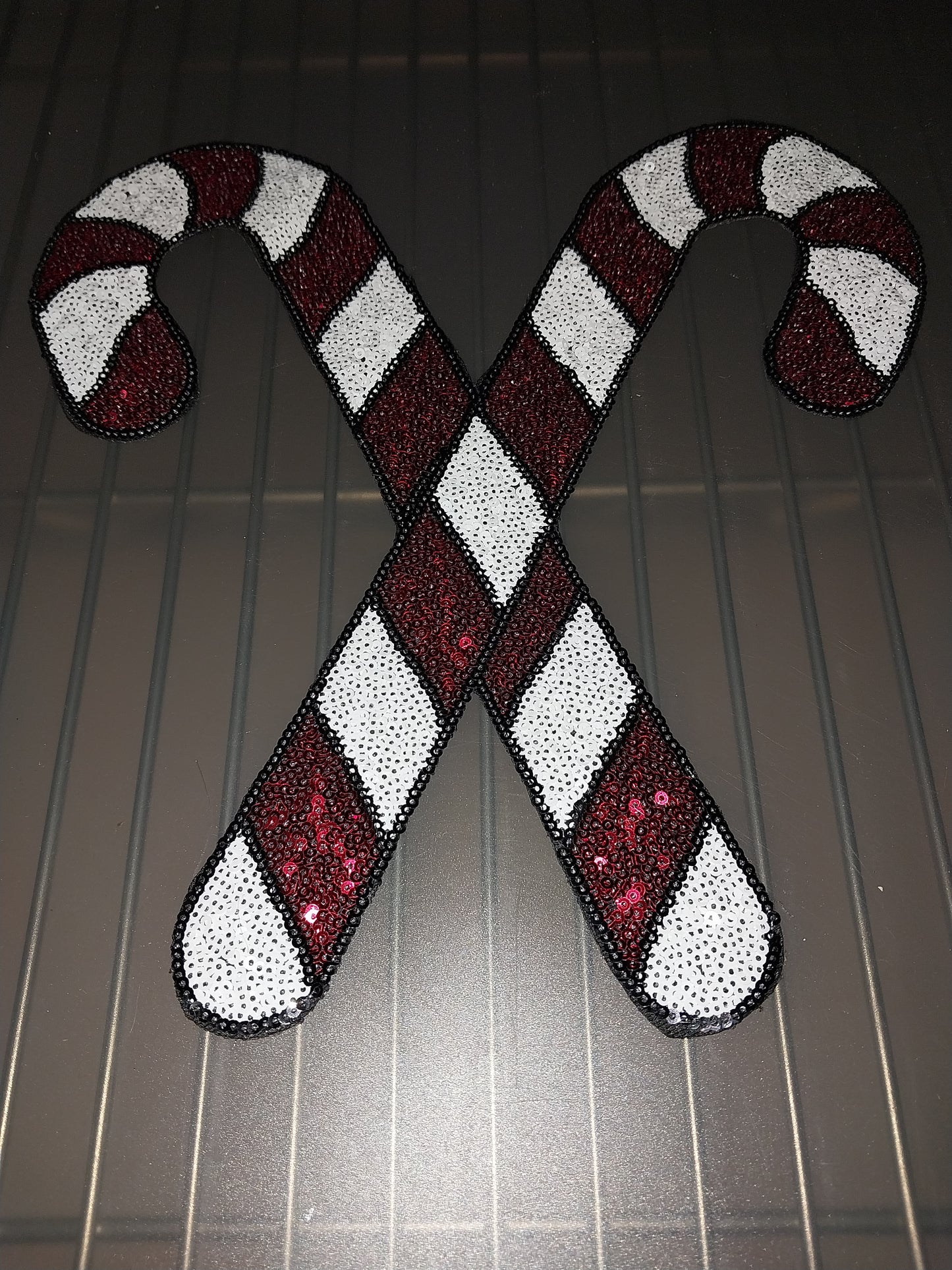 Sequin Candy Cane Patch