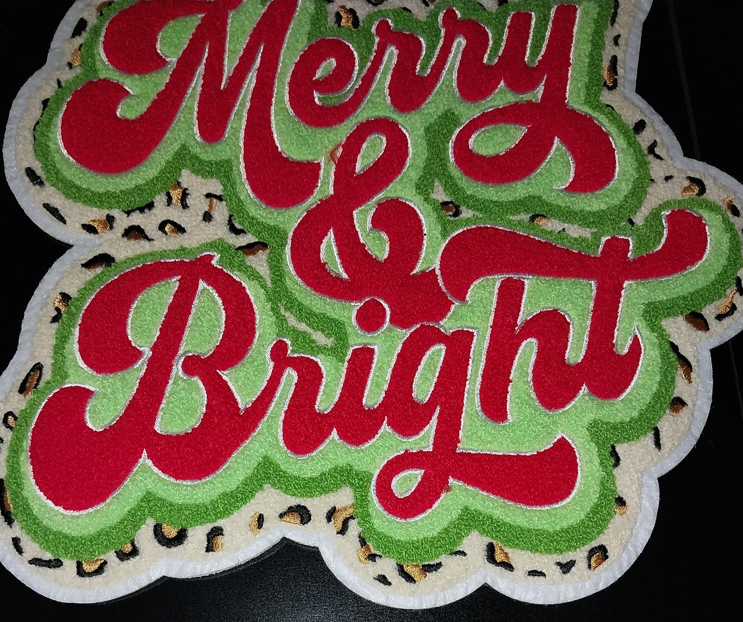 Merry & Bright Leopard Chenille Patch