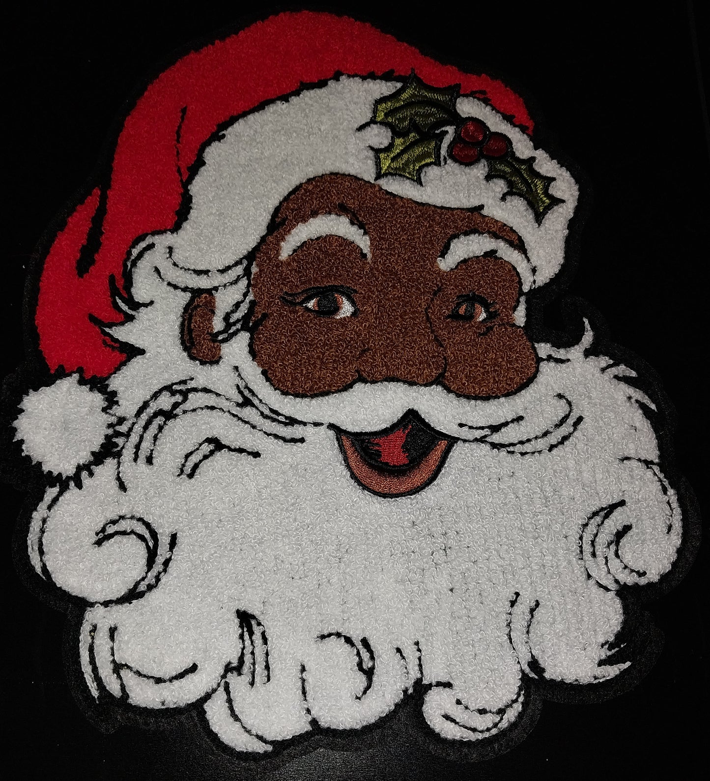 Santa Head Chenille Patch