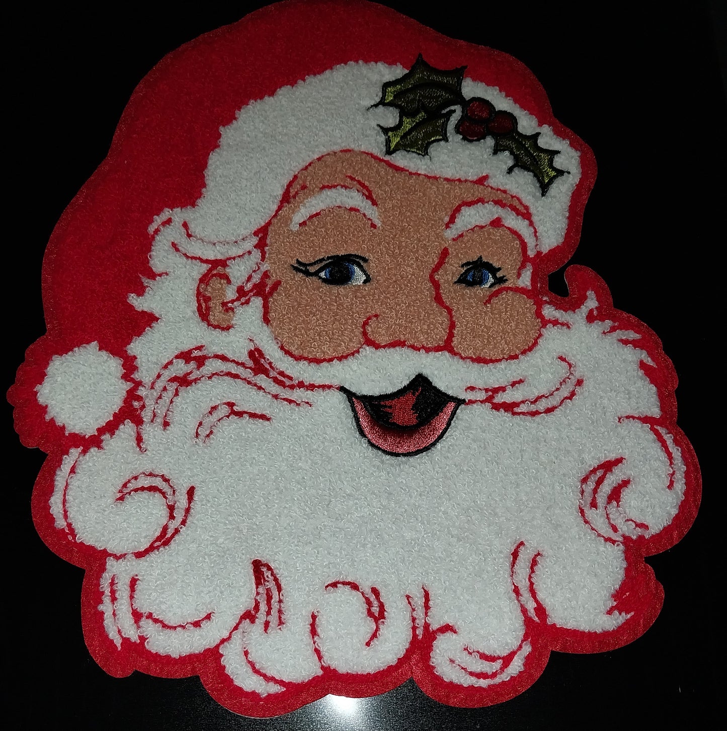 Santa Head Chenille Patch