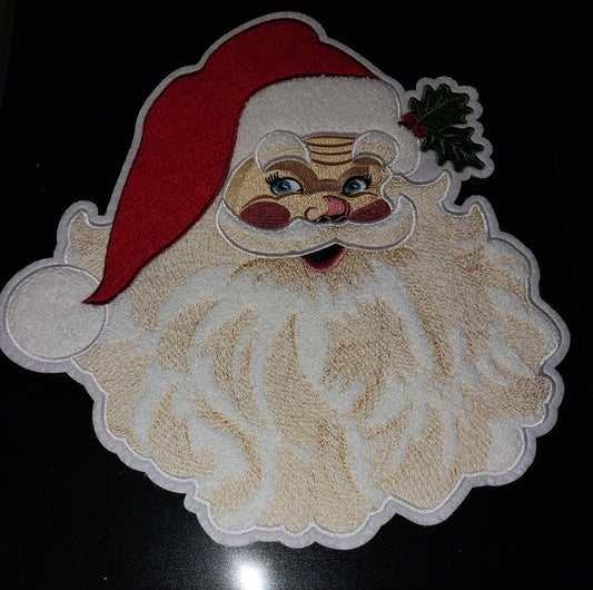 Santa Head Chenille Patch