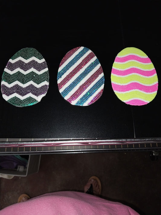 Easter Eggs Sequin Patch(set of 3)