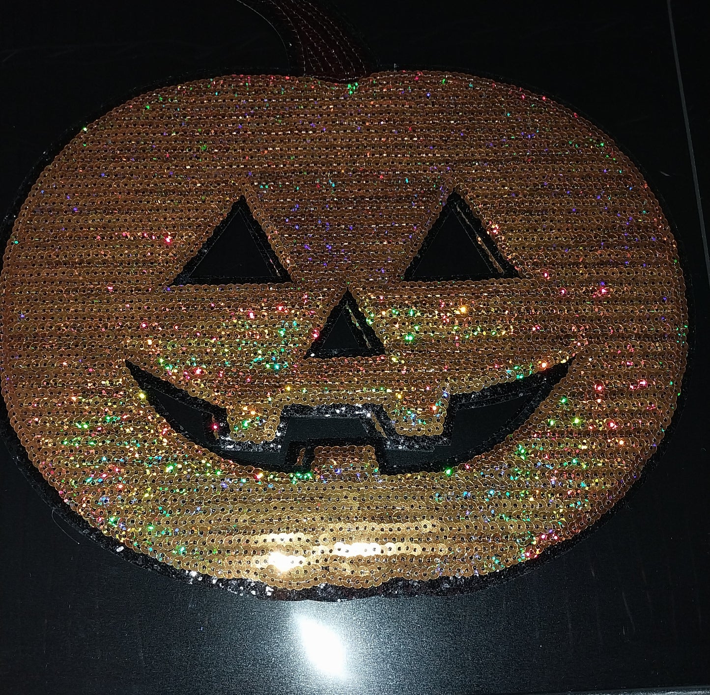 Jack-O-Lantern Sequin patch