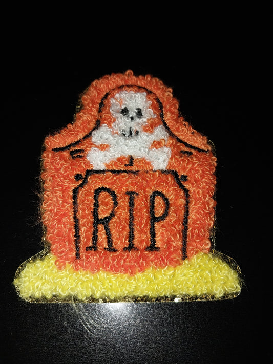 Tombstone w/RIP   Chenille Patch