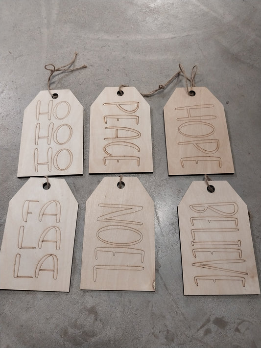 Christmas Word Tag  Ornaments