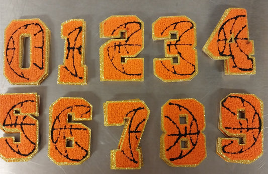 Basketball Numbers Chenille Patch 3"