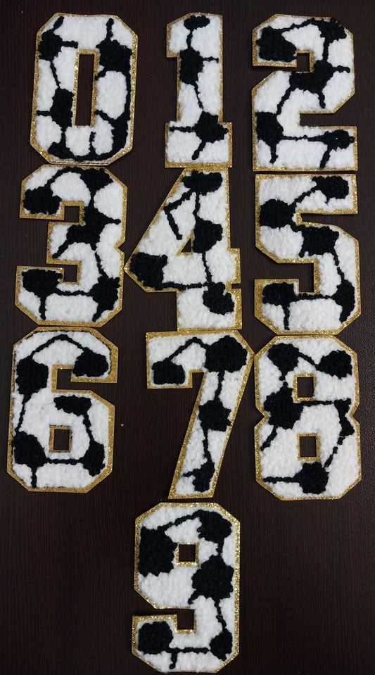 Soccer Number Chenille Patch 3"