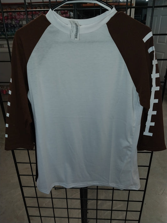 Football Lace Printed Sleeve Raglan White Belly