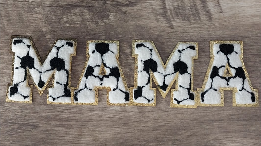 Soccer "MAMA"  Chenille Letters Patch -2"