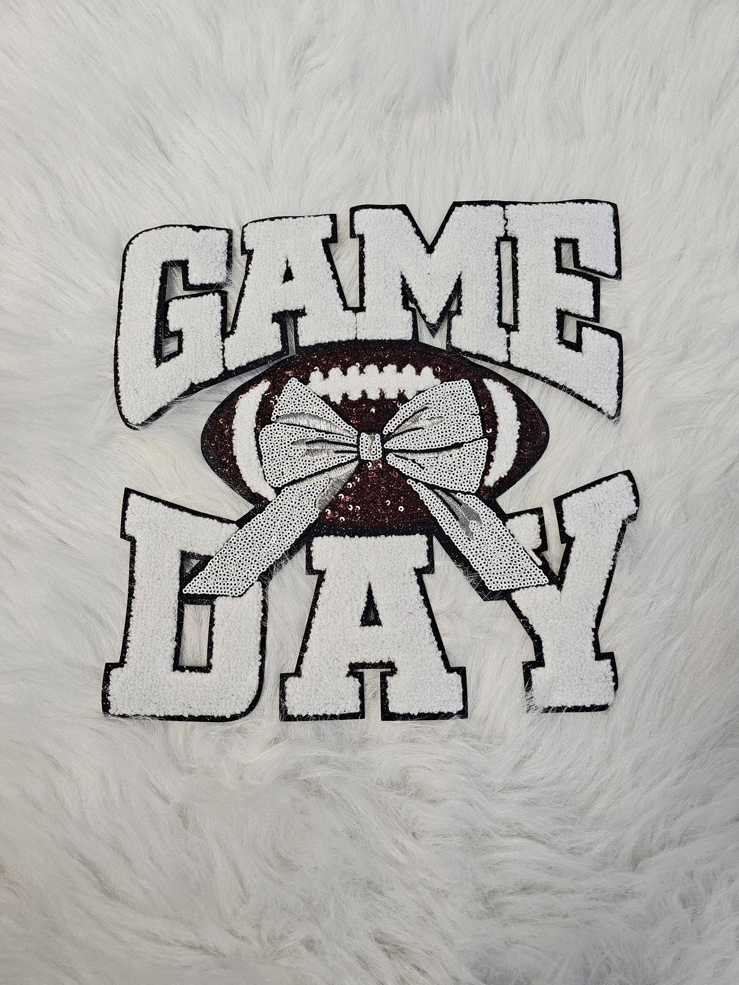 Game Day Football with Sequin Bow