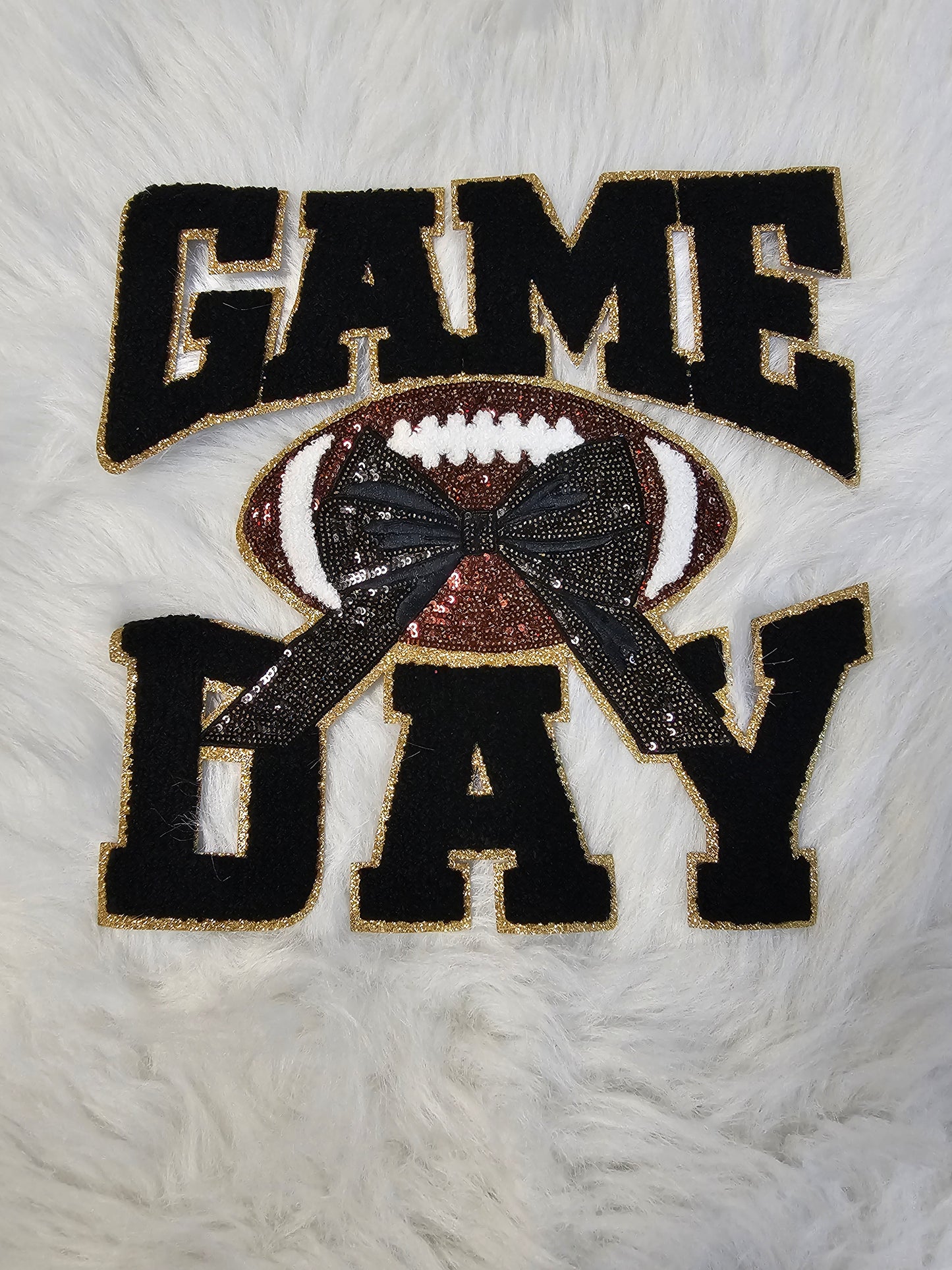 Game Day Football with Sequin Bow