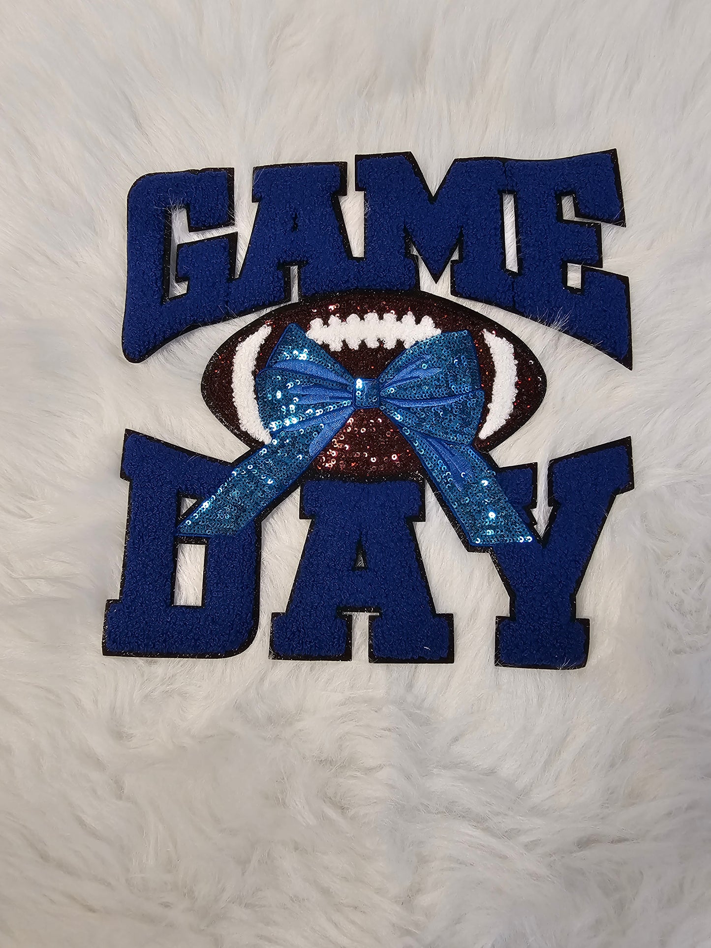 Game Day Football with Sequin Bow