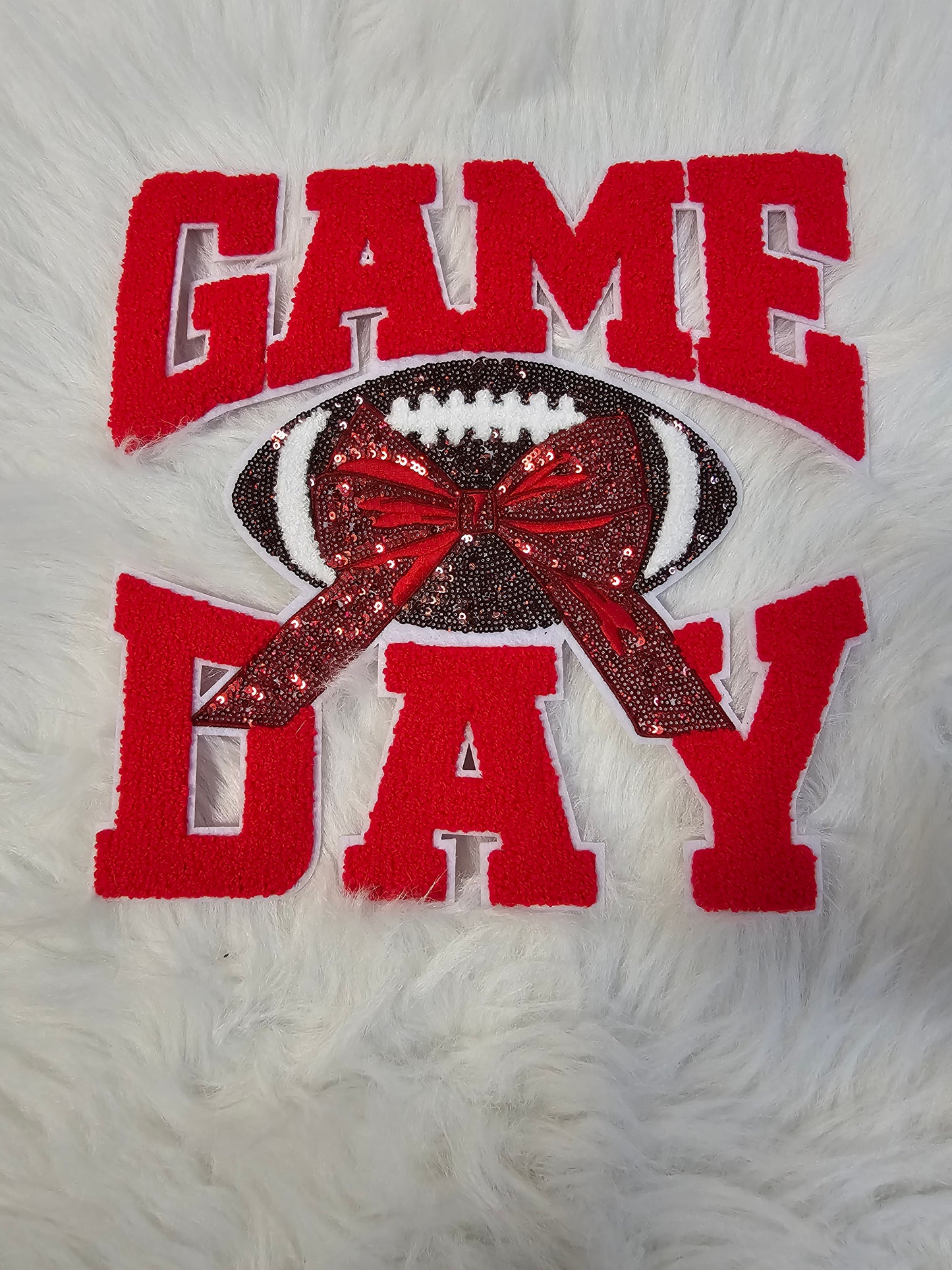 Game Day Football with Sequin Bow