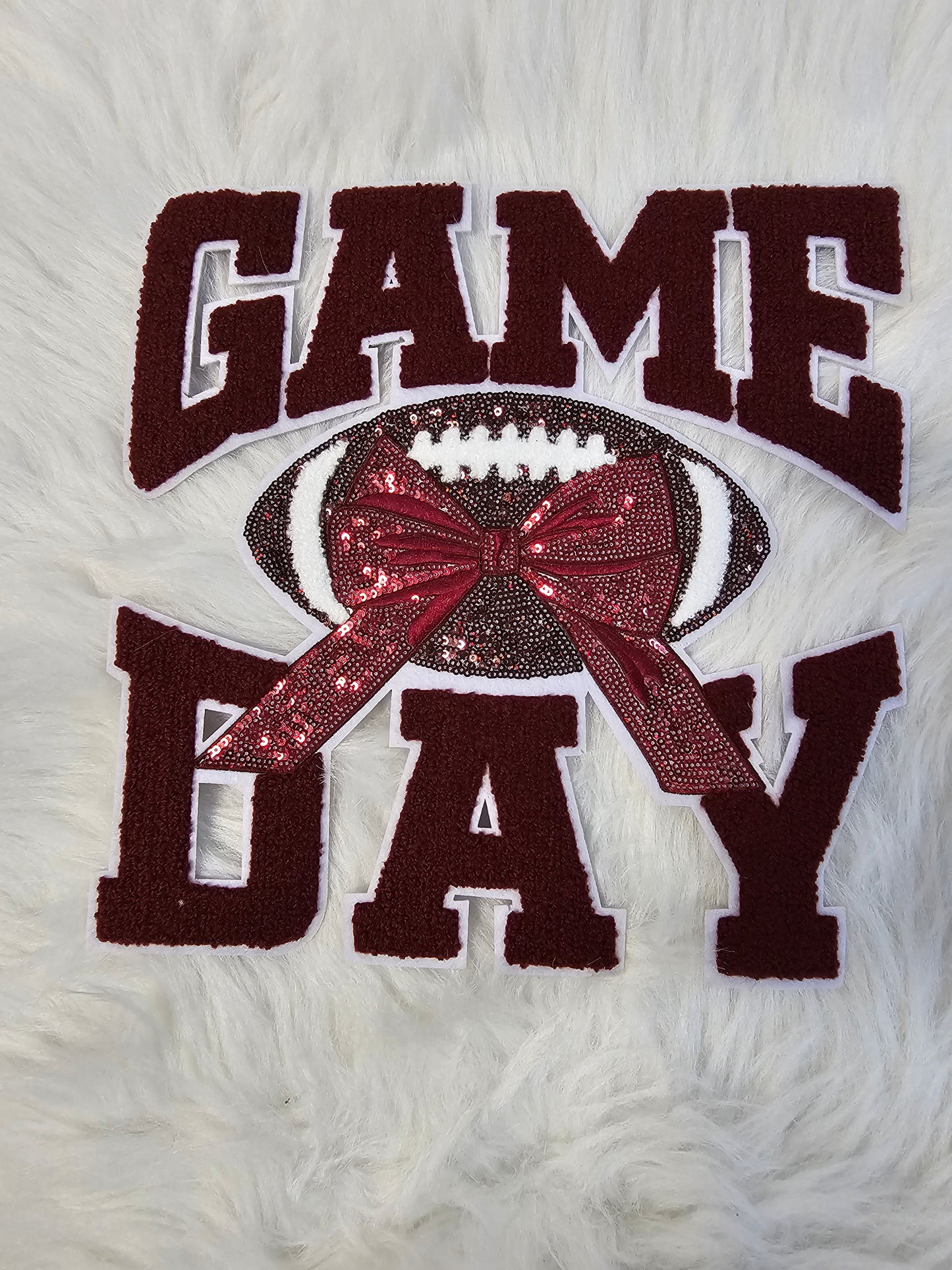 Game Day Football with Sequin Bow