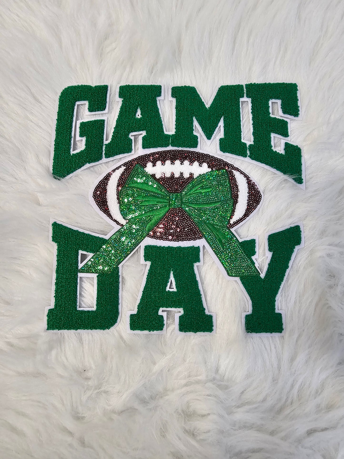Game Day Football with Sequin Bow