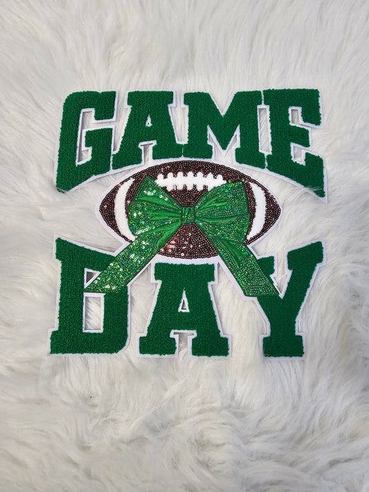 Game Day Football with Sequin Bow