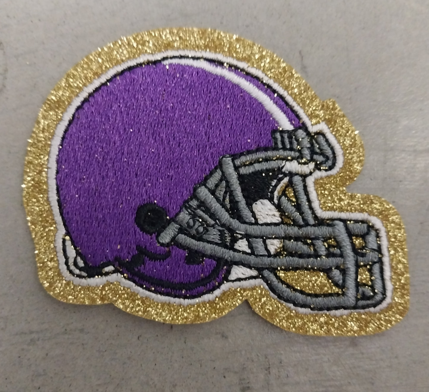Helmet, Flag, Game Day Embroidered Patch - IRON ON