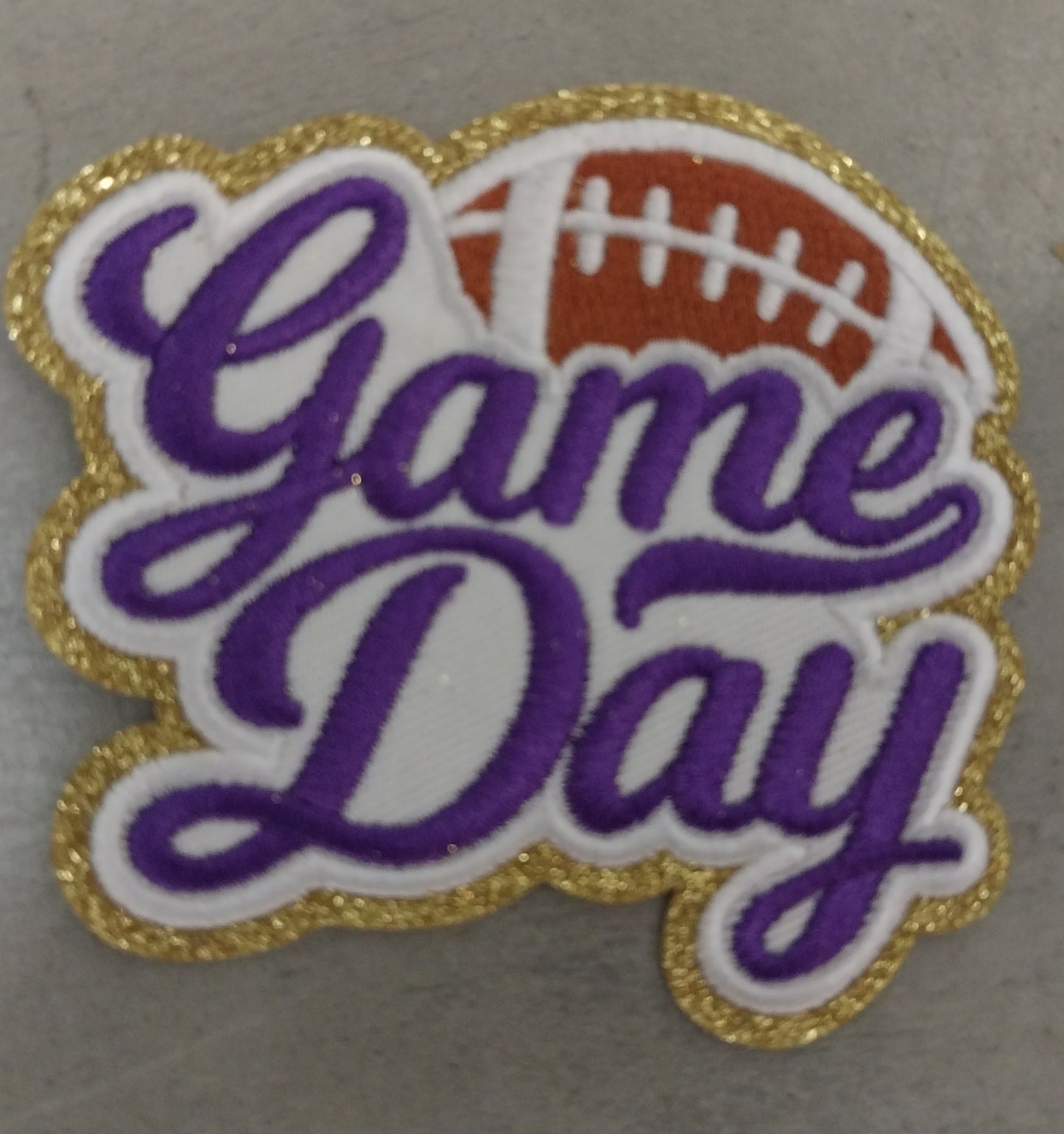 Helmet, Flag, Game Day Embroidered Patch - IRON ON