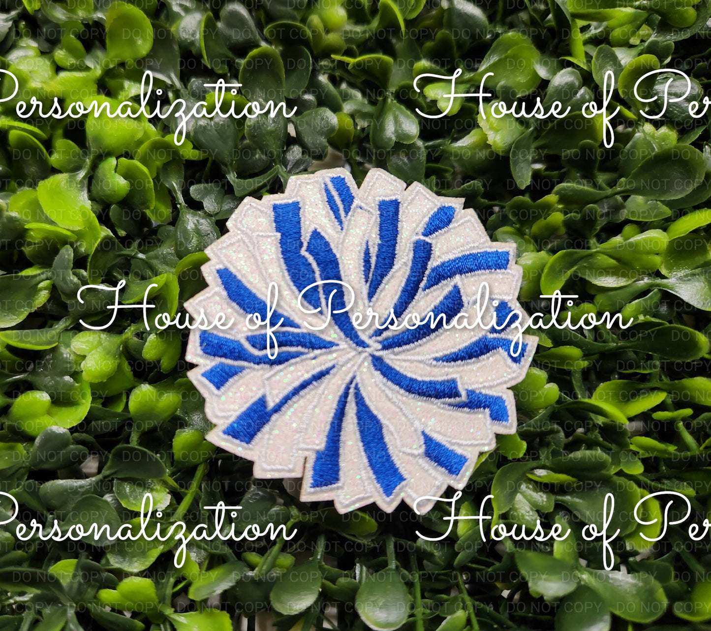 2.5" Pom Pom Glitter  -  Embroidered  Patch
