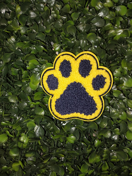 Paw - Navy/Yellow Chenille