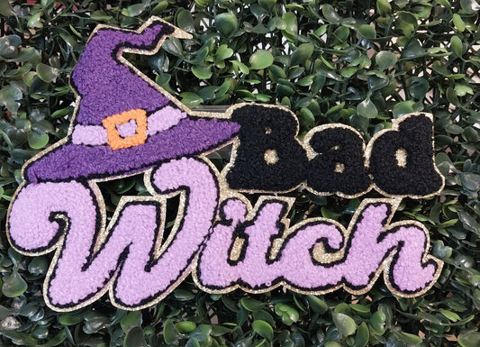 Bad Witch Chenille w/Gold Glitter Patch