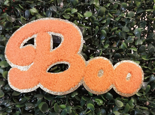 Boo Chenille w/Gold Glitter Patch