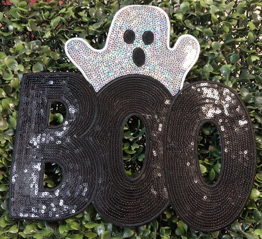 BOO W/Ghost Sequin Patch