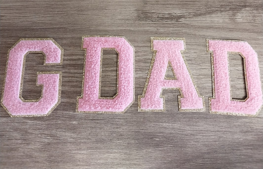 "G DAD" Chenille letters