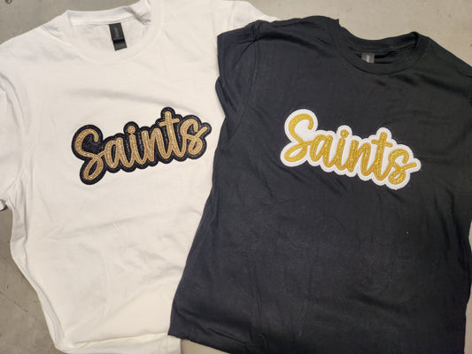 Embroidered Tee Double Layer Glitter Script Pre-Order
