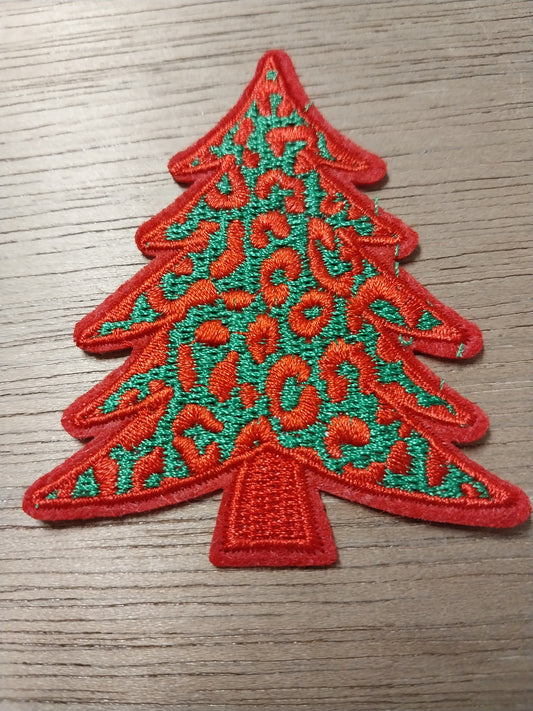 Leopard Christmas Tree Hat Patch