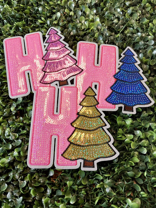 HO HO HO Sequin  Patch
