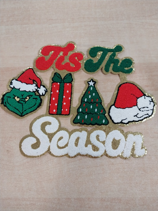 Tis The Season Grinch  Chenille Patch