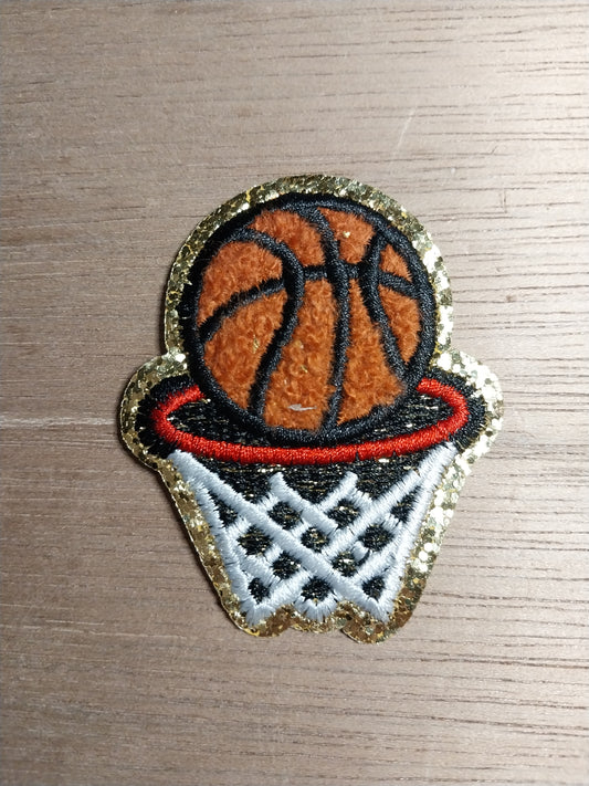 Basketbal & Goall Chenille Patch