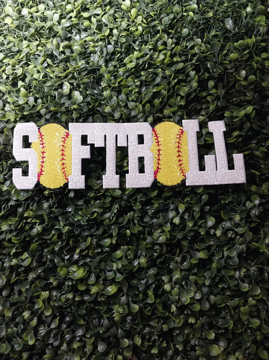 " Softball" Sequin Patch