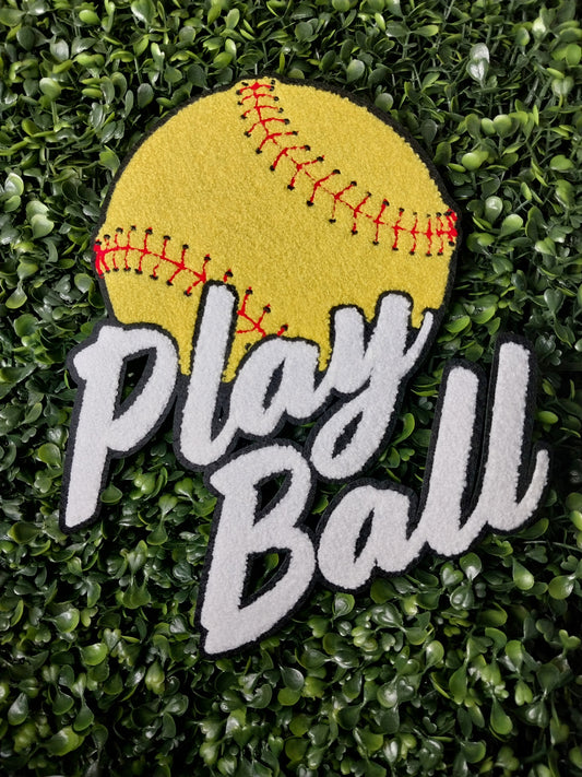 Play Ball W/Softball Sequin Patch