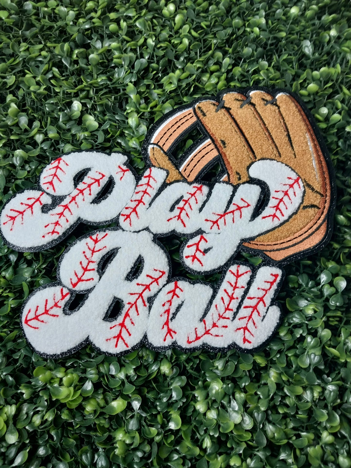Baseball "Play Ball" w/Glove sequin patch